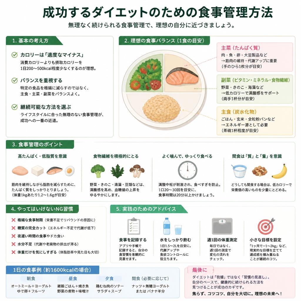 ダイエットを成功に導く食事管理法